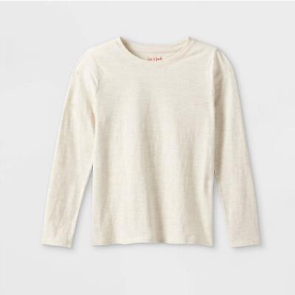 NEW Cat & Jack oatmeal long sleeve girls shirt